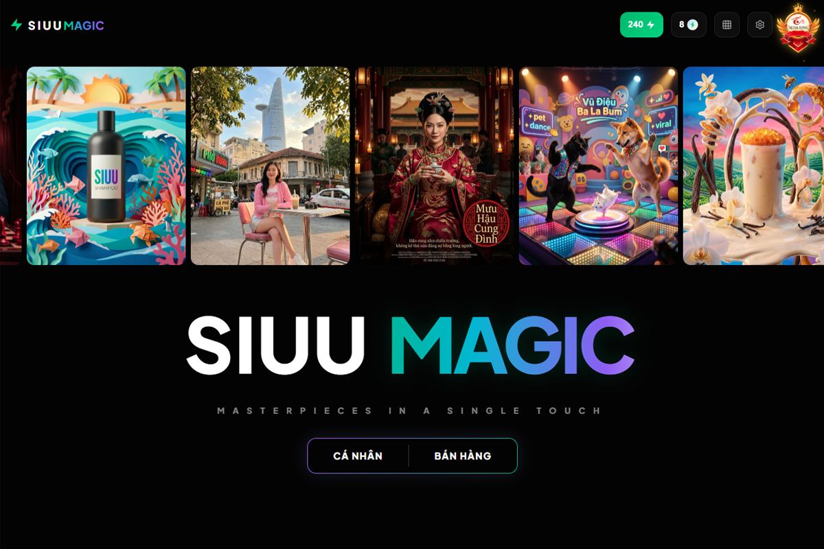 Ảnh chụp giao diện SIUU MAGIC