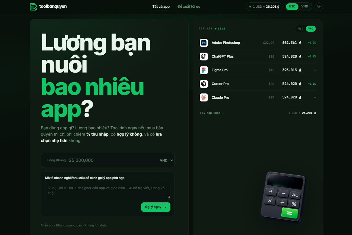 Ảnh chụp giao diện Tool Bản Quyền